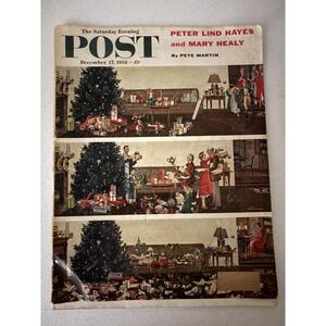 Saturday Evening Post Dec 27, 1958 Trashed After Xmas Santa Coca Cola Ad READ